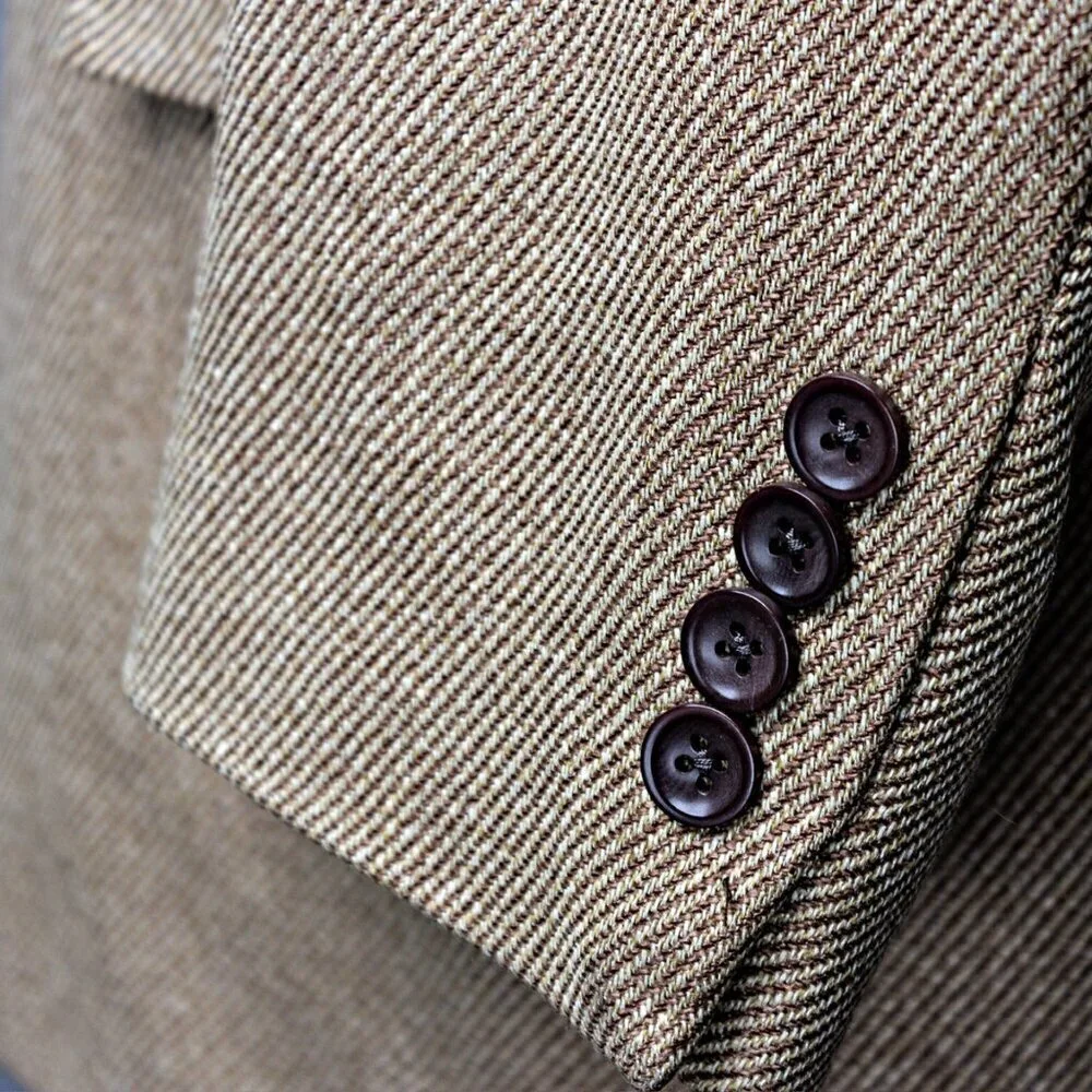 Mens Silk and Wool Blazer | 42 Regular | Classic Three Button Blazer